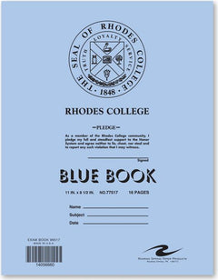 Rhodes College 11 x 8.5 Blue Book