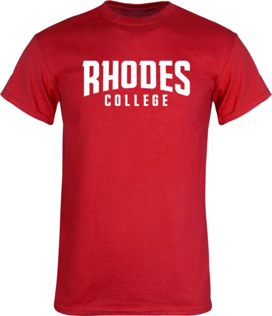 Rhodes Red T Shirt Wordmark - ONLINE ONLY