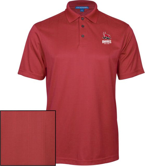 Rhodes Red Performance Fine Jacquard Polo Lynx and Bridge - ONLINE ONLY